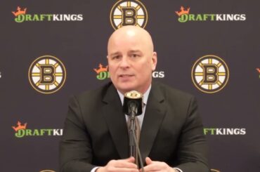 Jim Montgomery Applauds Fights, Bruins Standing up for Each Other | Bruins Postgame Interview