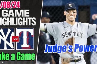 New York Yankees vs Texas Rangers Game Highlights | Judge Smash 🔥 Still HOT !