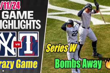 New York Yankees vs Texas Rangers [FULL GAME] Highlights Aug 11, 2024 | Sunday Series W