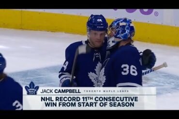 Jack Campbell Sets an NHL Record for the Longest Season-opening Win Streak!