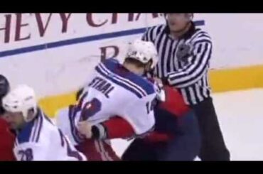 Semin fights M. Staal - first slap fight in NHL history