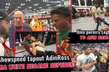 IshowSpeed Makes Adin Ross Tap Out in Front of Dana White; Adin Suffers a Leg Kick from Alex Pereira