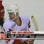 Yan Golubovskiy's first NHL goal vs Blackhawks (13 jan 2000)