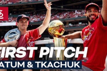 Pre-Game Ceremony: Jayson Tatum & Matthew Tkachuk | St. Louis Cardinals