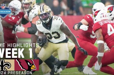 New Orleans Saints vs. Arizona Cardinals | 2024 Preseason Week 1 Game Highlights