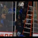 Colton Parayko Slap Shot Breaks the Glass Pane (10/16/15)