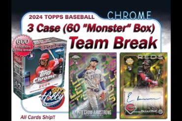 2024 Topps Chrome 3 MONSTER Case (60 Box) Team Break #2 eBay 08/21/24