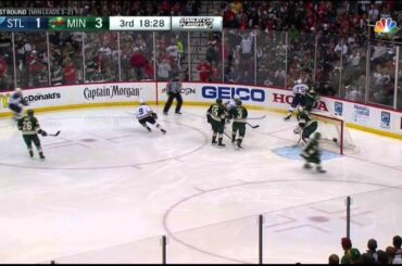 Zach Parise backhand goal 3-1 St. Louis Blues vs Minnesota Wild April 26 2015 NHL