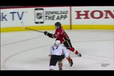 Gaudreau picks the top corner late to tie it