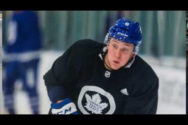 A new Maple Leafs today at practice as Travis Dermott gets called up from the Marlies.