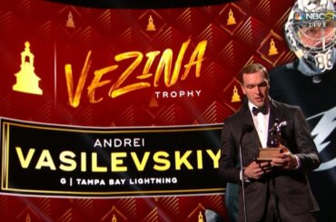 Andrei Vasilevskiy claims Vezina Trophy at NHL Awards