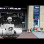 🙏 Makeshift Memorial Started for Johnny Gaudreau outside Columbus BlueJackets Arena💐