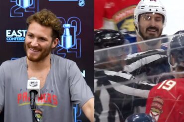 "It was the best play he made all game" | Tkachuk on the mouthpiece toss 😅