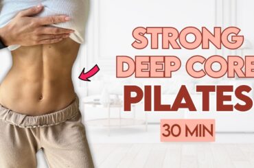 CORE & ABS PILATES x STRENGTH | 30 minute Workout Class at Home