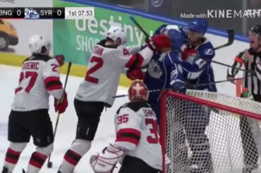 Hockey fights. Devils vs crunch