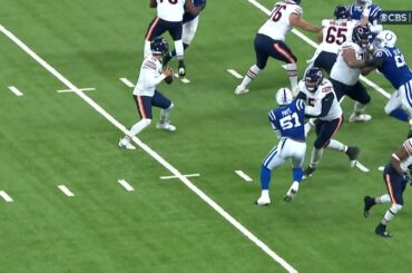 Indianapolis Colts cornerback Jaylon Jones' INT of Chicago Bears quarterback Caleb Williams' pass in