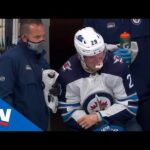 Laine Leaves Game Favouring Wrist After Shoving Match With Giordano