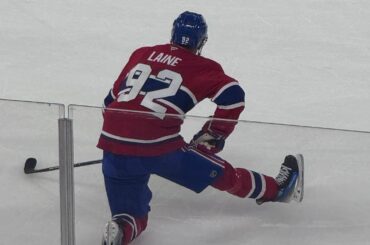 Patrik Laine’s first warmup with the Canadiens at Centre Bell