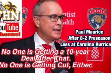 Florida Panthers Coach Paul Maurice Reacts to 8-2 Preseason Loss at Carolina Hurricanes