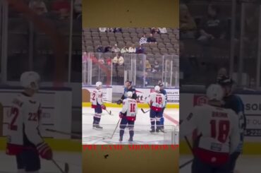 pre game showdown!! Nico Blachman and Travis Howe get into a litle scrum during pre game warm ups!