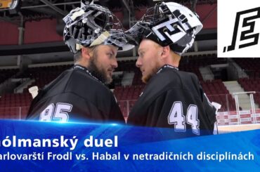 Gólmanský duel: Karlovarští Frodl s Habalem v netradičních disciplínách