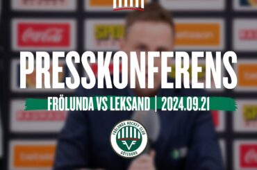 Presskonferensen efter Frölunda - Leksand, SHL-premiär 2024