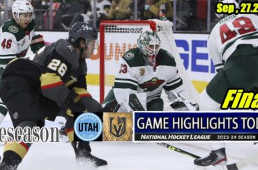 Utah Hockey Club vs Vegas Golden Knights Full Game Highlights | preseason | 2024 NHL Season