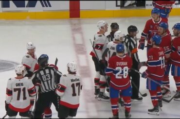 Montreal Canadiens Go After Ridly Greig Following His Hit On Kirby Dach