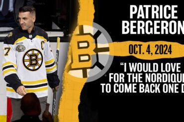 Patrice Bergeron Advocates For NHL To Return To Quebec City