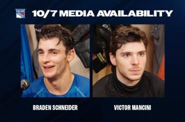 NYR Practice: Braden Schneider and Victor Mancini Media Availability | Oct. 7, 2024