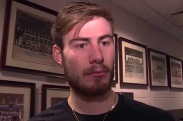 Philipp Grubauer talks after his 38 save shutout against the Worcester Sharks