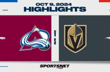 NHL Highlights | Avalanche vs. Golden Knights - October 9, 2024