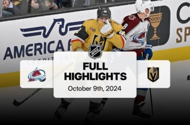 Avalanche at Golden Knights | October 09, 2024 | NHL Full Game Highlights