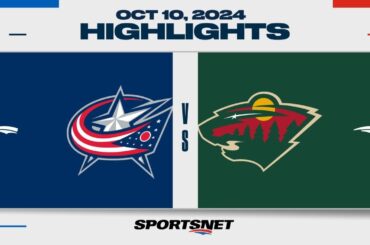 NHL Highlights | Blue Jackets vs. Wild - October 10, 2024