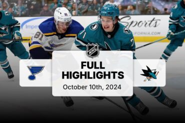 Blues at Sharks | October 10, 2024 | NHL Full Game Highlights