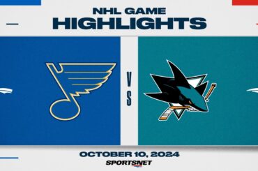 NHL Highlights | Blues vs. Sharks - October 10, 2024