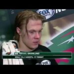 Wild center Mikael Granlund reacts to the loss of captain Mikko Koivu