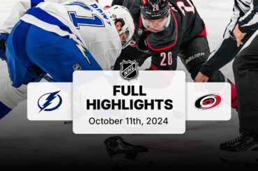 Lightning at Hurricanes | October 11, 2024 | NHL Full Game Highlights