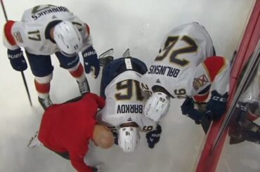 Aleksander Barkov Goes Hard Into The Boards