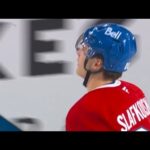 Canadiens’ Suzuki sets up Slafkovsky for his first goal of the season