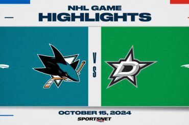 NHL Highlights | Sharks vs. Stars - October 15, 2024