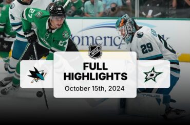 Sharks at Stars | October 15, 2024 | NHL Full Game Highlights