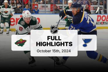 Wild at Blues | October 15, 2024 | NHL Full Game Highlights