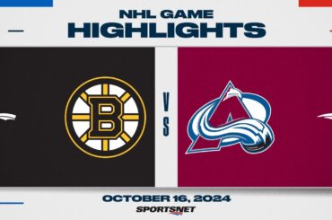 NHL Highlights | Bruins vs. Avalanche - October 16, 2024