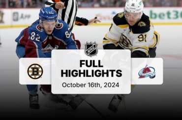 Bruins at Avalanche | October 16, 2024 | NHL Full Game Highlights