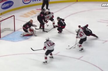 Paul Cotter scores a goal against the Ottawa Senators