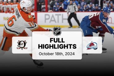 Ducks at Avalanche | October 18, 2024 | NHL Full Game Highlights