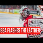 Detroit Red Wings Prospect Sebastian Cossa Makes Spectacular Glove Save Late In Game