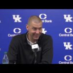 Kentucky Wildcats HC Mark Pope and F Andrew Carr -- Blue-White Event Postgame