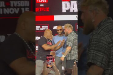 Mike Tyson Shoving Match with Jake Paul 🥊